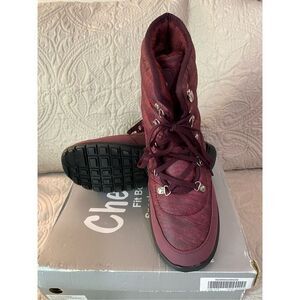 Brand New Cheeks Women’s 9.5 Burgundy Hiking Outdoor Laceup Shoes Boots With Box